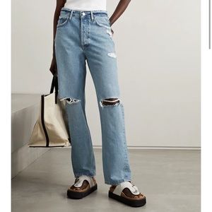 Agolde Light Blue Distressed Women Jeans